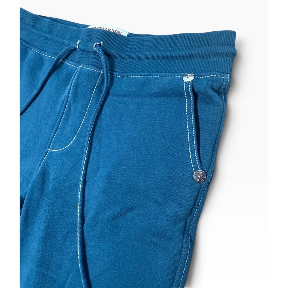 True Religion Womens Teal Green Blue Horseshoe Stitch Jogger Sweatpants Small - Picture 4 of 8